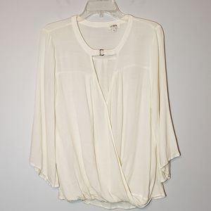 Umgee Faux Wrap Bell Sleeve Top Size Medium